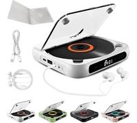 YBDADOEH Portable CD Player with Bluetooth 5.3, Home portable personal CD player,Supports CD/CD-RW/MP3 and Repeat Modes,It's the for family and friends (White)