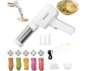 YBDADOEH String Hopper Maker Electric,Portable Household Handheld 5-in-1 Cordless Pasta Maker Machine,with 5 Interchangeable Molds, Portable household noodle machine in the kitchen,