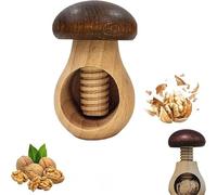 YBDADOEH Wooden Mushroom Shaped Walnut Wood Clip, Portable Walnut Cracking Tool, Spiral Mushroom Shaped Walnut Wood Clip,Great Gifts for Christmas and Kitchen Home Display Decoration