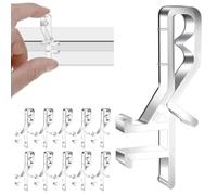 YBEATY 10 Pcs Plastic Valance Clips Clear Window Blinds Clips Replacement Hidden Plastic Valance Retainer Clip for Horizontal shutter Blind Curtains Retainer Holder with a Groove in The Back