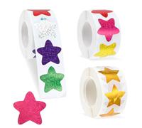 YBEATY 1500 Pcs Shiny Star Stickers Self Adhesive Metallic Shiny Sparkly Stickers for Kids Reward Behavior Chart for Student Planner and School Classroom Teacher Supplies