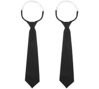 YBEATY 2 PCS Black Ties for Women Thin Black Tie Solid Color Tie Pre-tied Adjustable Uniforms Clip on Ties Simple Elegant 13 Inches T-shirt Accessory School Business Wedding School Graduation Cosplay