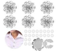YBEATY 26 Pcs Button Covers with Sewing Buttons, Rhinestone Covers Decor Shiny Crystal Cufflinks Buttons for Women Men Blouses Cuff Tux Shirt Accessories Sewing DIY and Holiday Decoration