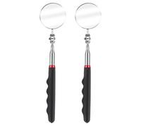 YBEATY 2Pcs Telescoping Inspection Mirror 360Rotation Flexible Circular Inspection Mirror Extended Handle Round Universal Folding Telescopic Mirror for Observing Vehicle Eyelashes Oral Small Detail
