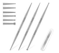 YBEATY 3 Pcs Acupuncture Pen Dual Head Facial Reflexology Massage Tool Portable Stainless Steel Manual Deep Tissue Tool Ear Acupressure Body Point Probe Pen for Full Body Relaxing