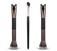 YBEATY 3 Pcs Nose Contour Brushes 2-In-1 U-Shaped Brush Angled Sickle Type Brow Bone Highlight Makeup Brush Nose Sculpting and Defining Shadow Brushes Set for Makeup