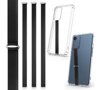 YBEATY 3 Pcs Silicone Phone Grip Anti Slip Finger Loop Holder Strap Flexible Elastic Universal Phone Loops Back of Cell Phones Case Closures for Travel Shopping Office (Black)