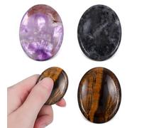 YBEATY 3 Pcs Thumb Worry Stone Anxiety Healing Crystals Sets for Therapy