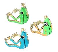 YBEATY 3 PCS Tree Frog Ring Cute for Women Adjustable Blue Green Tree Frogs Rings Funny Green Frogs Ring Adjustable Open Finger Weird Funny GreenFrog Rings HandmadeJewelry for Women