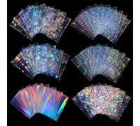 YBEATY 300 Pcs Photocard Sleeves Laser Flashing Photo Card Sleeves Heart Star Glass Rainbow Transparent Cards Protector for Photo Baseball Game Card Protective