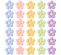 YBEATY 30PCS Flowers Silicone Focal Beads Silicone Focal Beads Colorful Flower Bead Cute Flat Spacer Bead Flowers and Cute Charms for Pens Keychain Necklace Jewelry Making DIY Bracelets