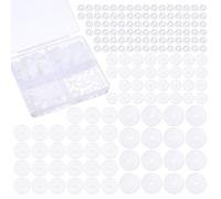 YBEATY 320 PCS Clear Piercing Disc for Piercing Bump 3/5/ 7/9 mm Soft Clear Disk Pads Silicone Earring Backs Stopper Piercings Plastic Disc Pads Stabilizer Earlobe for Piercings Bump Easy to Carry