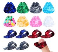 YBEATY 36PCS Finger Picks, Colorful Flat Thumb Picks Celluloid Hand Guitar Pick Plectrums for Acoustic Electric Guitar Banjo Ukulele Bass