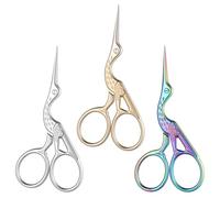 YBEATY 3PCS Small Craft Embroidery Scissors Embroidery Scissors Pointed Tip Bird Stork Scissor Shears Stainless Steel Little Scissor for Sewing Crochet DIY Tool Paper Art Work Needlework