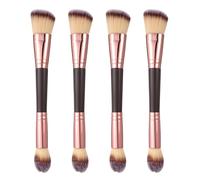 YBEATY 4 Pack Foundation Makeup Brushes Dual-ended Makeup Brushes Angled Round Top Foundation Brush Concealer Blush Premium Hair for Blending Liquid Powder Contouring Highlighter Powder Cosmetics