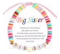 YBEATY 4 Pcs Big Sister Bracelet for Little Sister Announcement for Graduation Bracelet Matching Outfits Shirts Daughter Niece Charm Birthday Christmas Halloween New Year Gift