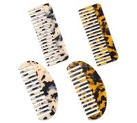 YBEATY 4 Pcs Large Cellulose Acetate Hair Detangling Comb Wide Tooth Tortoise Shell Comb No Handle French Detangling Combs for Women Thick Curly Wavy Wet and Dry Hair