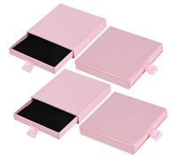 YBEATY 4 Pcs Square Jewelry Cardboard Organizer with Lids Pendent Storage Case Small Jewelry Box for Ring Necklace Earring Bracelet Handmade Bangles Birthday Christmas Wrapping Display