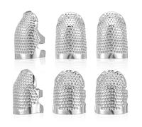 YBEATY 6 PCS Sewing Thimble Adjustable Metal Sewing Finger Protector Thimble Rings Finger Protector for Needlework Hand Embroidery Craft Accessories Pin Needles Quilting DIY Tools Needlework