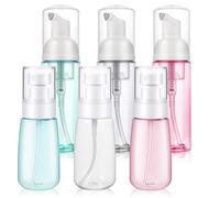 YBEATY 6 Pcs Travel Empty Fine Foam Pump Bottle & Mist Spray Bottle Small Size Mousse Foaming Soap Dispenser Clear Plastic Refillable Containers for Face Wash Lash Cleanser Shampoo Skin Care Liquid