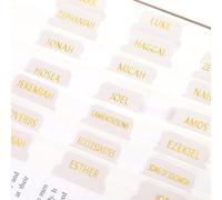 YBEATY 75 Pcs Laminated Bible Tabs Bible Book Index Tabs Gold Foil Lettering Bible Study Journaling Labels Supplies Print Stickers for Women Men Easy Navigation Easy to Read Quick Reference