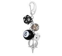 YBEATY 8 Ball Dice Charm Keychain Billiard Ball Star Bags Charms Y2K Aesthetic Keychain Creative Bag Purses Handbag Accessories for Women Men