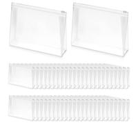 YBEATY 80PCS Mini Clear Makeup Bags 7.9" x 5.9"x 2" Small Clear Plastic Zipper Cosmetic Pouch Reusable Waterproof Travel Toiletry Organizer Bag for Swimsuit Bikini Women Men Vacation Supplies