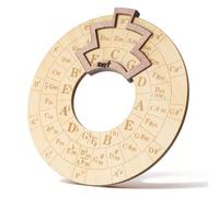 YBEATY Circle of Fifths Wheel Wooden Melody Tool, 6.3 inches Round Chord Progression Wheel Notes Key Signature Theory Learning Guitar Accessories for Musicians Songwriting Beginners