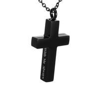 YBEATY Cremation Cross Necklace for Ashes Cross Stainless Steel Crosses Pendant Urns Locket Pendant Ashes Necklace Memorial Jewelry With Me Always Cremation Crosses Necklaces for Men Women