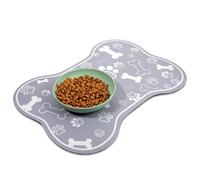 YBEATY Dog Cat Food Mat Absorbent Dog Bone Shaped Placemat Water Bowl Mat No Stains Quick Dry Water Dispenser Mats Pet Accessories Supplies (15.7 × 11.8 inches/40 × 30 cm)