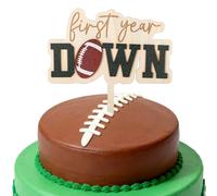 YBEATY First Year Down Wooden Cake Topper Football First Year Down Cake Topper Football 1st Birthday Cakes Decorations Sports Themed Parties Favors for Baby Shower Birthday Gatherings