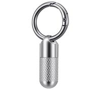 YBEATY Micro Pill Holder Keychain Small Metal Pill Case Mini Waterproof Emergency Medicine Organizer Container Portable Carabiner Clip Medicine Bottle for Outdoor Camping Travel Purse Pocket