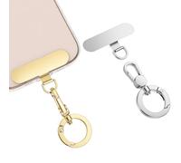 YBEATY Phone Tether Tab Metal Spring O Ring Pad 360° Rotatable Cell Phone Strap Patch Ultra Thin Stainless Steel Lanyard Pad Compatible Universal Most Smartphones