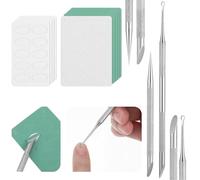 YBEATY Pre Nail Cuticle Pusher Treatment Care Pushers Tools Dual Ended Cuticle Remover with 100 Grit Sandpaper Sheets for Manicure Fingernails Toenails Pedicure Nail Art Foot Salon Dead Skin Home