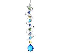YBEATY Wind Spinner Sun Catcher Gazing Ball Spiral Tail Decorative with Seven Chakra Beads Rainbow Maker Double Spiral Hanging with Crystal Ball Chain Swivel Hook for Home Indoor Outdoor Garden Decor