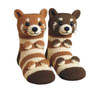 YBEBEWE 3D Knit Animal Socks Cute Novelty Animal Socks New Novelty Floor Sock for Christmas Cute Hand Crochet Knit Sock Adults Warm and Soft Funny Sloth