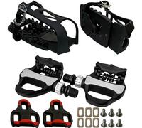 YBEKI 3-in-1 Indoor Cycling Pedals - Look Delta Compatible with Klickies & Toe Cages, Includes Double Bearings for Peloton, Schwinn, Sunny Exercise Bike - 9/16" Thread