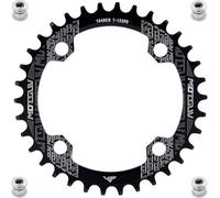 YBEKI 7075-T6 Aluminum Narrow-Wide Chainring (32T/34T/36T/38T) - 104BCD CNC Machined MTB/Road Bike Chainwheel | Ultra-Lightweight & Anti-Drop Design | Compatible with Shimano/SRAM 8-11 Speed