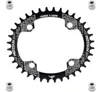 YBEKI 7075-T6 Oval Chainring (32T/34T/36T/38T) - 104BCD Narrow-Wide MTB/Road Bike Chainwheel | Biomechanical Design Lab-Proven 15% Efficiency Boost | 92% Anti-Drop | Shimano/SRAM 8-11 Speed