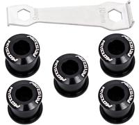 YBEKI 7075-T651 Aircraft-Grade Chainring Bolts Kit - CNC Machined for Road/MTB (Single & Double Chainring), Includes 4.9mm & 6.4mm Bolts + Heat-Treated Mounting Wrench, Anodized Anti-Corrosion