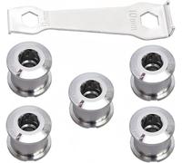 YBEKI Chainring Bolts for Road MTB Bicycle - Single and Double Chainring Bolts with Mounting Wrench (Silver)