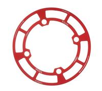 YBEKI CNC Bike Chain Guard 104BCD 32-42T - Aviation Aluminium 7075-T6 | Compatible with Shimano/SRAM | 30% Impact Resistance + Anti-Drop Chain | Hollow Design (Black/Red)