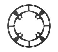 YBEKI CNC Bike Chain Guard 104BCD 32-42T - Aviation Aluminium 7075-T6 | Compatible with Shimano/SRAM | 30% Impact Resistance + Anti-Drop Chain | Hollow Design (Black/Red)
