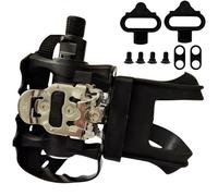 YBEKI Professional Bike Pedals with Adjustable Toe Clips & Straps | Dual Sealed Bearings for 360° Smooth Ride | Lightweight Alloy-Composite Pedals for Spin, Peloton, Schwinn, Road & Mountain Bikes