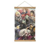 YBEL Fire Emblem Three Houses Anime Scroll Poster Fabric Picture Art Wood DIY Frame Hanging Print Hanger For Room Decor Oil Canvas Kit Gift