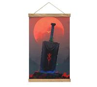 YBEL Magnetic Scroll Berserk Poster Guts Sword Hangers Poster DIY Wall Fabric Decor Hanging Paintings Frame Kit Holder For Living Room