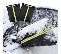 YBERLAOBAN 2 Pcs Car Wing Mirror Covers for Honda Jazz 2008-2015, Waterproof Winter Snow Cover with Reflective Strips, Frost Guard Protection Against Ice (Black)