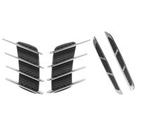 YBERLAOBAN 4×Shark Gill Car Hood Vent Stickers for Renault Scenic E Tech Electric V 2023, Simulation Silver ABS Car Hood Vent Scoop Decorative Intake Scoop, Car Accessories