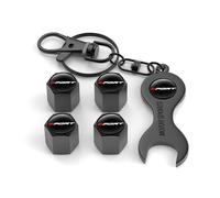 YBERLAOBAN Automobile Alloy Tire Dustproof Cap for Dacia Duster II 01.2018 2019 2020 2021 2022 2023 2024, Wheel Valve Dust Caps with Keyring Spanner, Premium with Sealing Rubber