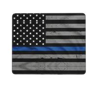 YBGHDAA American Thin Blue Line Flag Thick Mouse Pad Desk Mat, Precise Stitch Lock Edge Non-Slip Design For Pc Console Work Study